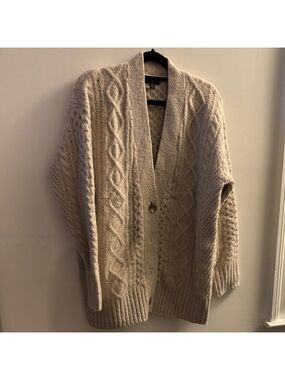 J. Crew Beige Cable Knit Cardigan